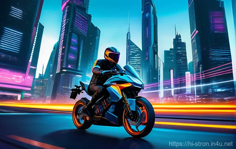 슈퍼트론의 주요 장르적 특성 분석 - **Prompt 1: Futuristic Action and Adventure**
"A dynamic, wide-angle shot of a male and female p...