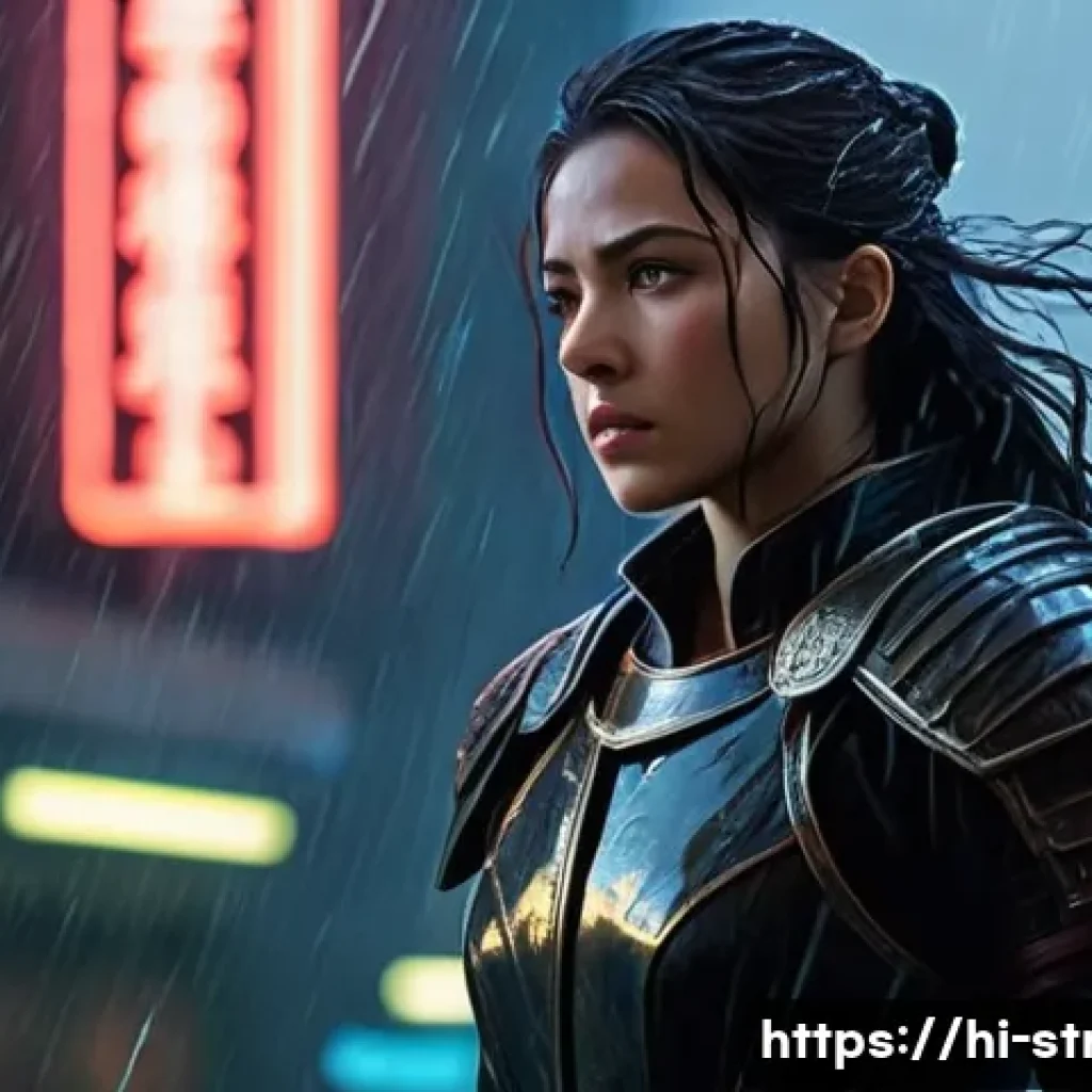 슈퍼트론 캐릭터별 액션 시퀀스 스타일 - **Prompt 1: The Silent Resolve of the Blade Dancer**
"A female warrior, mid-twenties, with an at...